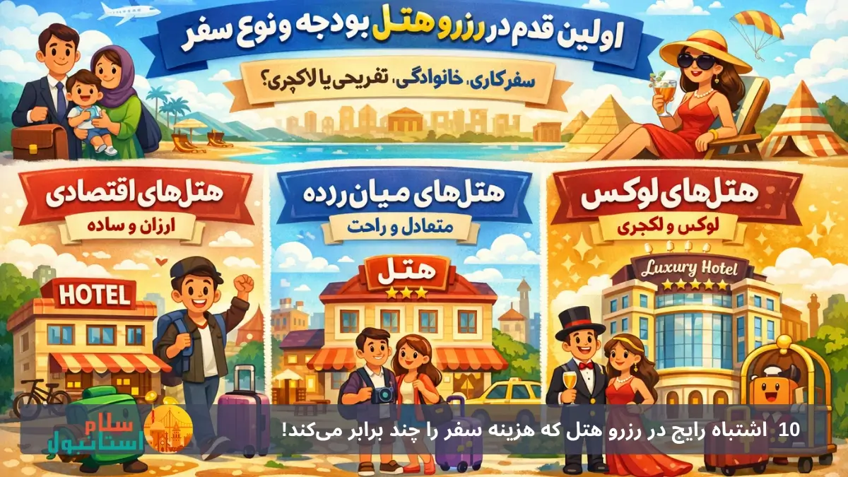 رزرو هتل با توجه به نوع سفر